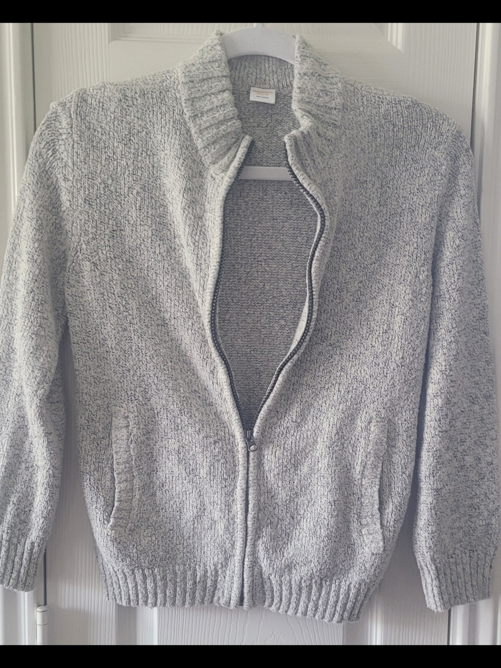 Gymboree Light Heather Gray Knit Zip Sweater